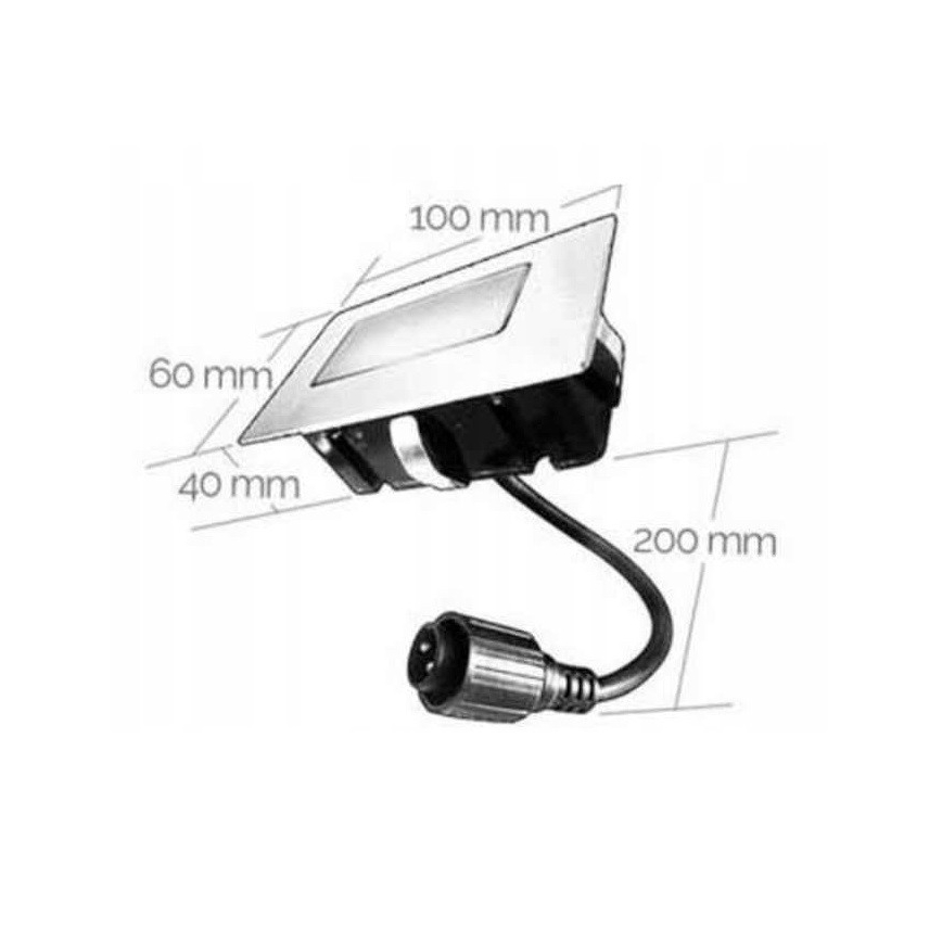 LED Zewnętrzne oświetlenie wpuszczane EASY CONNECT LED/2W/230V niebieski IP67 prostokątny