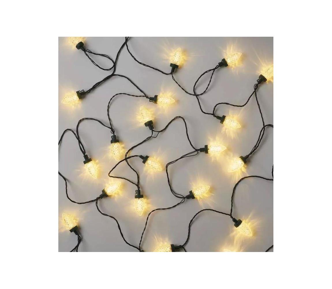 LED Zewnętrzny łańcuch świąteczny 50xLED/8 funkcji14,8 m IP44 ciepła biel