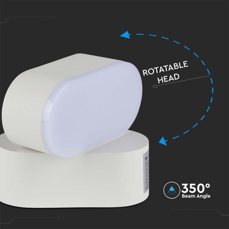 LED Zewnętrzny elastyczny kinkiet LED/5W/230V 3000K IP65 biały