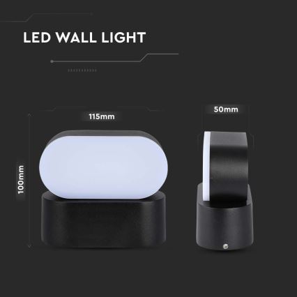 LED Zewnętrzny elastyczny kinkiet LED/5W/230V 3000K IP65 czarny