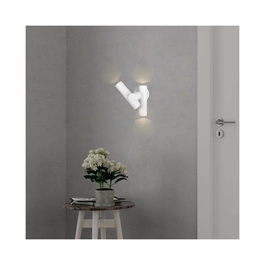 LED Zewnętrzny elastyczny reflektor punktowy 2xLED/3W/230V 3000K IP44 biały