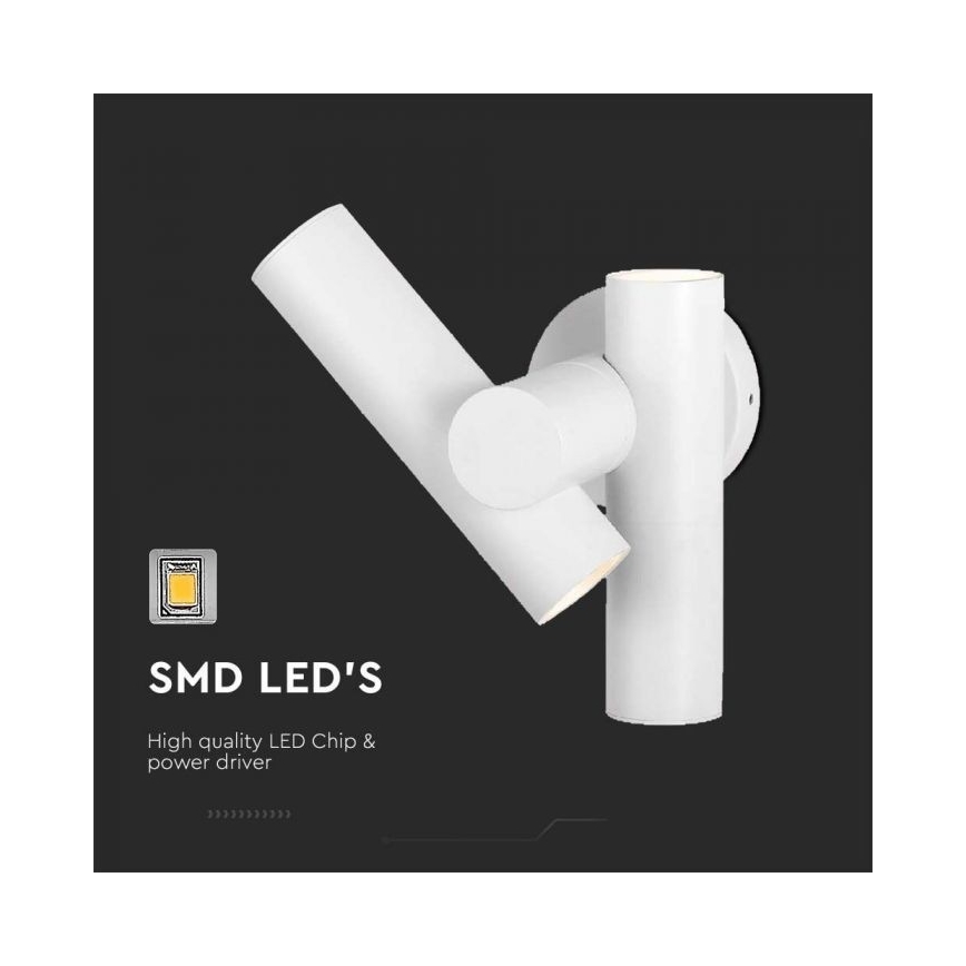 LED Zewnętrzny elastyczny reflektor punktowy 2xLED/3W/230V 3000K IP44 biały