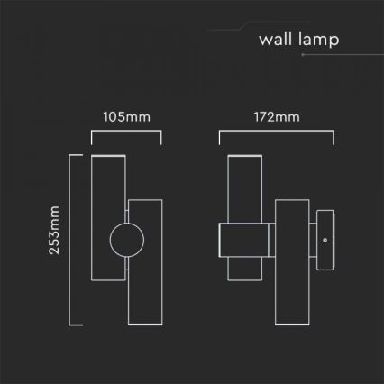 LED Zewnętrzny elastyczny reflektor punktowy 2xLED/3W/230V 3000K IP44 biały