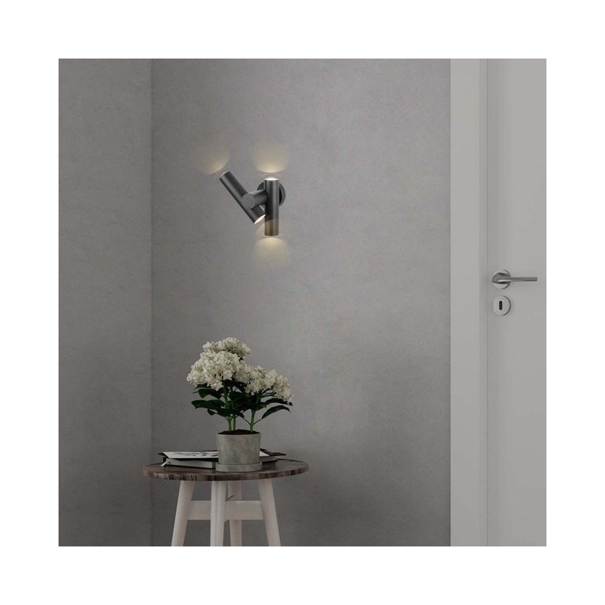 LED Zewnętrzny elastyczny reflektor punktowy 2xLED/3W/230V 3000K IP44 czarny