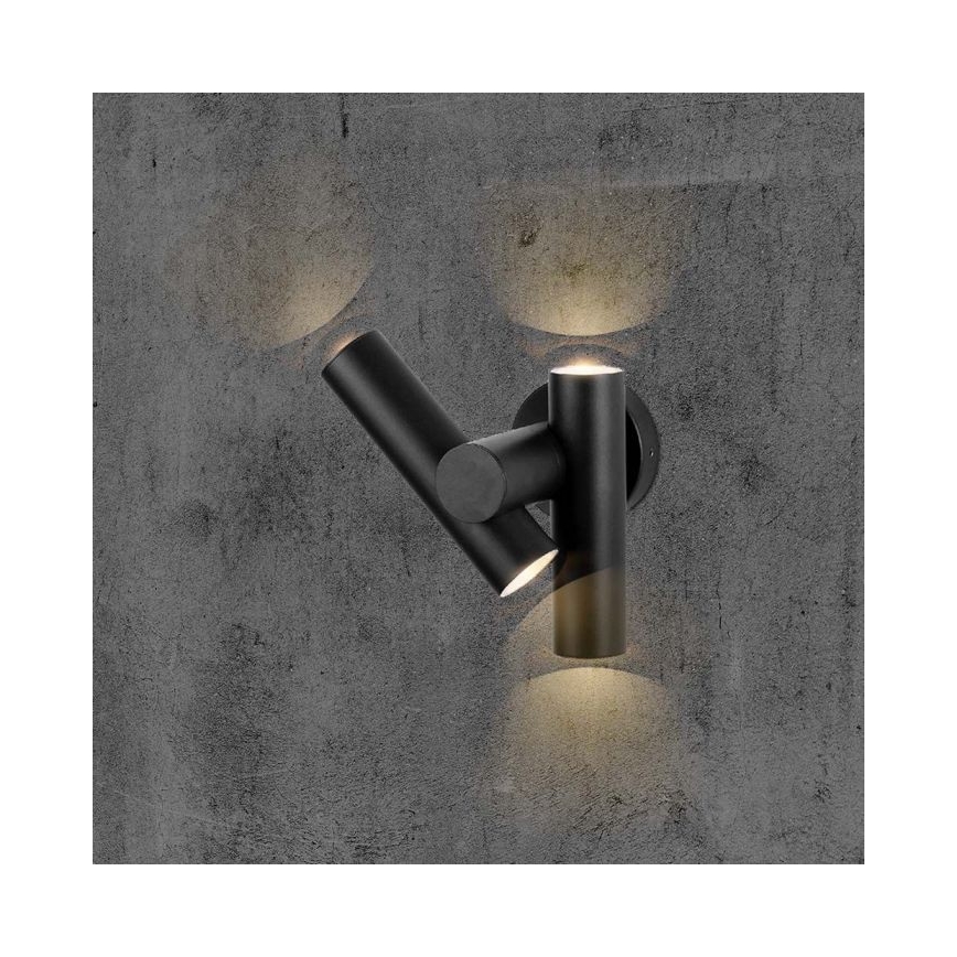 LED Zewnętrzny elastyczny reflektor punktowy 2xLED/3W/230V 3000K IP44 czarny