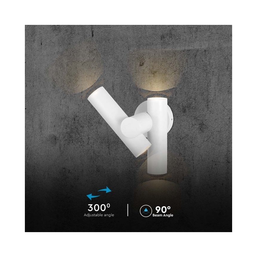 LED Zewnętrzny elastyczny reflektor punktowy 2xLED/3W/230V 4000K IP44 biały