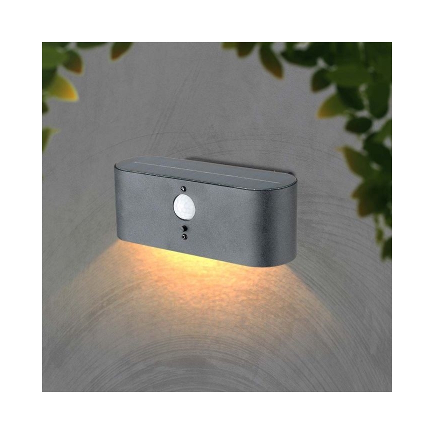 LED Zewnętrzny kinkiet solarny z czujnikiem LED/2,5W/3,7V 3000K IP54