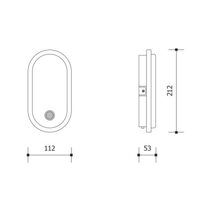 LED Zewnętrzny kinkiet z czujnikiem ruchu i zmierzchu OVAL LED/10W/230V IP65 biały