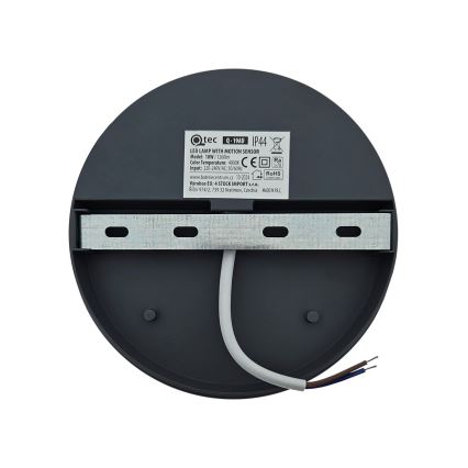 LED Zewnętrzny kinkiet z czujnikiem ruchu LED/18W/230V IP44 biały