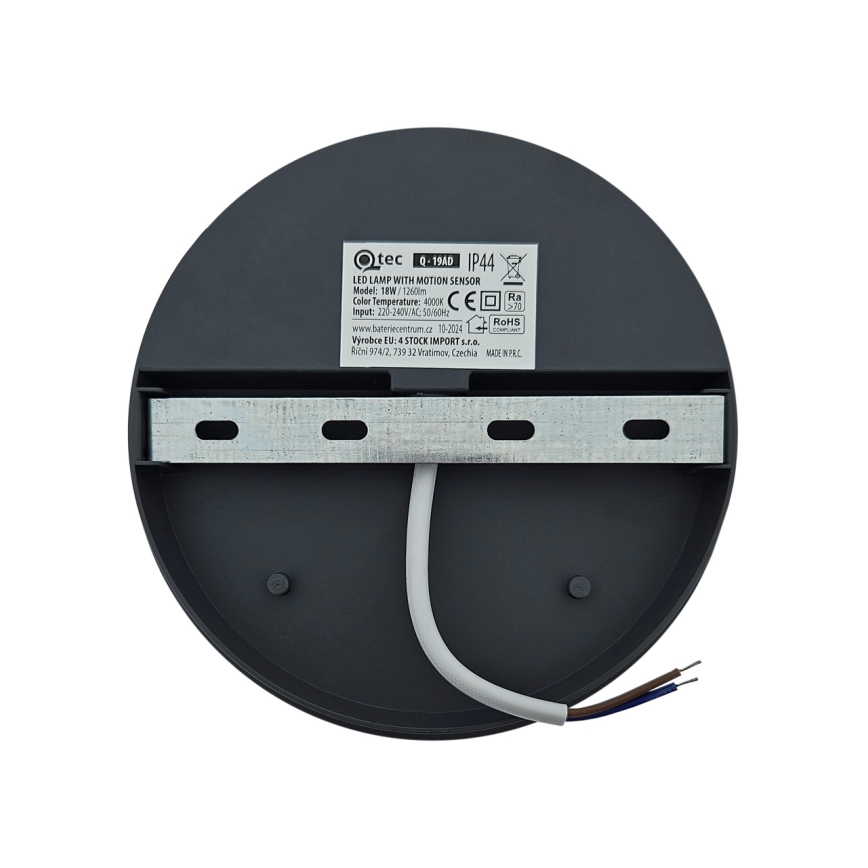 LED Zewnętrzny kinkiet z czujnikiem ruchu LED/18W/230V IP44 biały