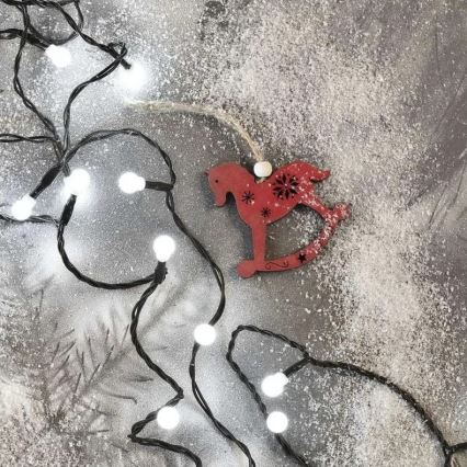 LED Zewnętrzny  łańcuch 80xLED/8 funkcji 13m zimna biel IP44