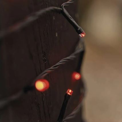 LED Zewnętrzny łańcuch bożonarodzeniowy 100xLED/10m IP44 czerwony