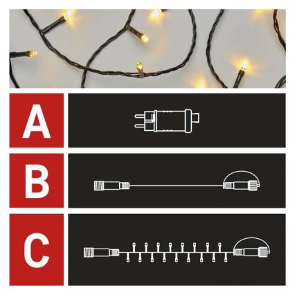 LED Zewnętrzny łańcuch bożonarodzeniowy 100xLED/15m IP44 ciepła biel