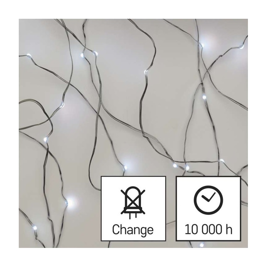 LED Zewnętrzny łańcuch bożonarodzeniowy 100xLED/15m IP44 zimna biel