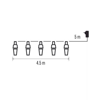 LED Zewnętrzny łańcuch bożonarodzeniowy 10xLED/9,5 m IP44 zimna biel