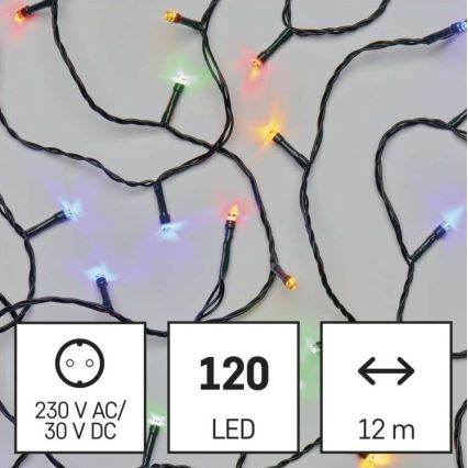 LED Zewnętrzny łańcuch bożonarodzeniowy 120xLED/17m IP44 różne kolory