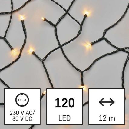 LED Zewnętrzny łańcuch bożonarodzeniowy 120xLED/17m IP44 vintage