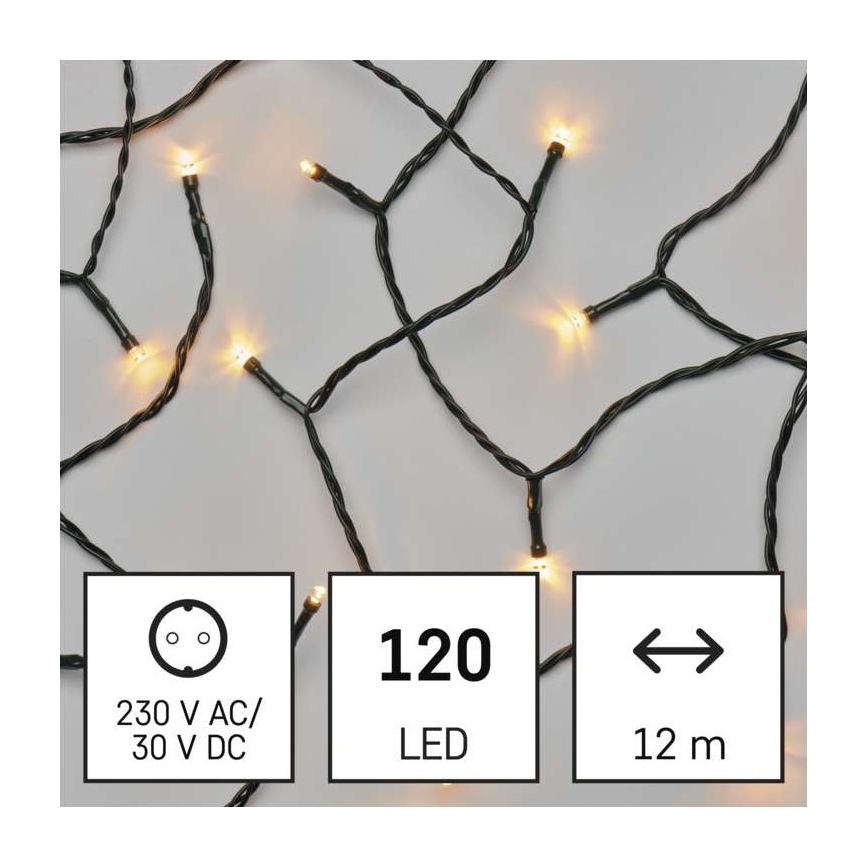 LED Zewnętrzny łańcuch bożonarodzeniowy 120xLED/17m IP44 vintage