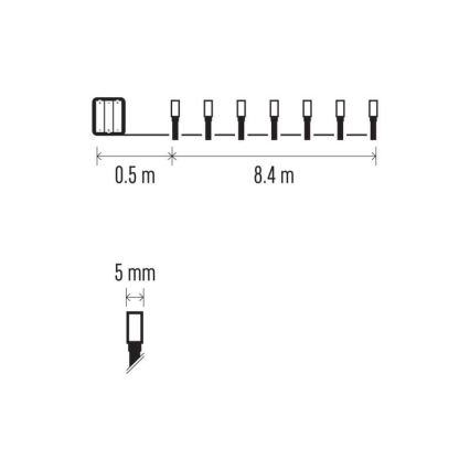 LED Zewnętrzny łańcuch bożonarodzeniowy 120xLED/8,9m IP44 ciepła biel