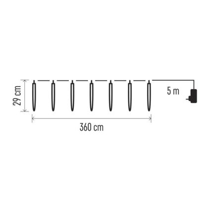 LED Zewnętrzny łańcuch bożonarodzeniowy 140xLED/8,6m IP44