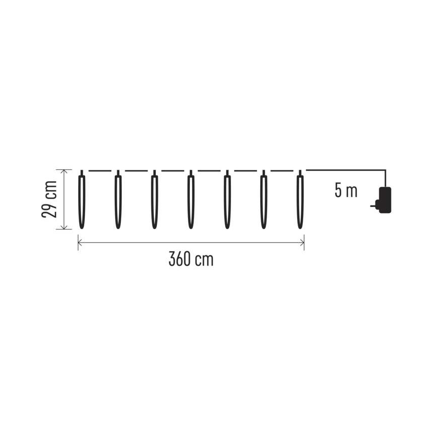 LED Zewnętrzny łańcuch bożonarodzeniowy 140xLED/8,6m IP44