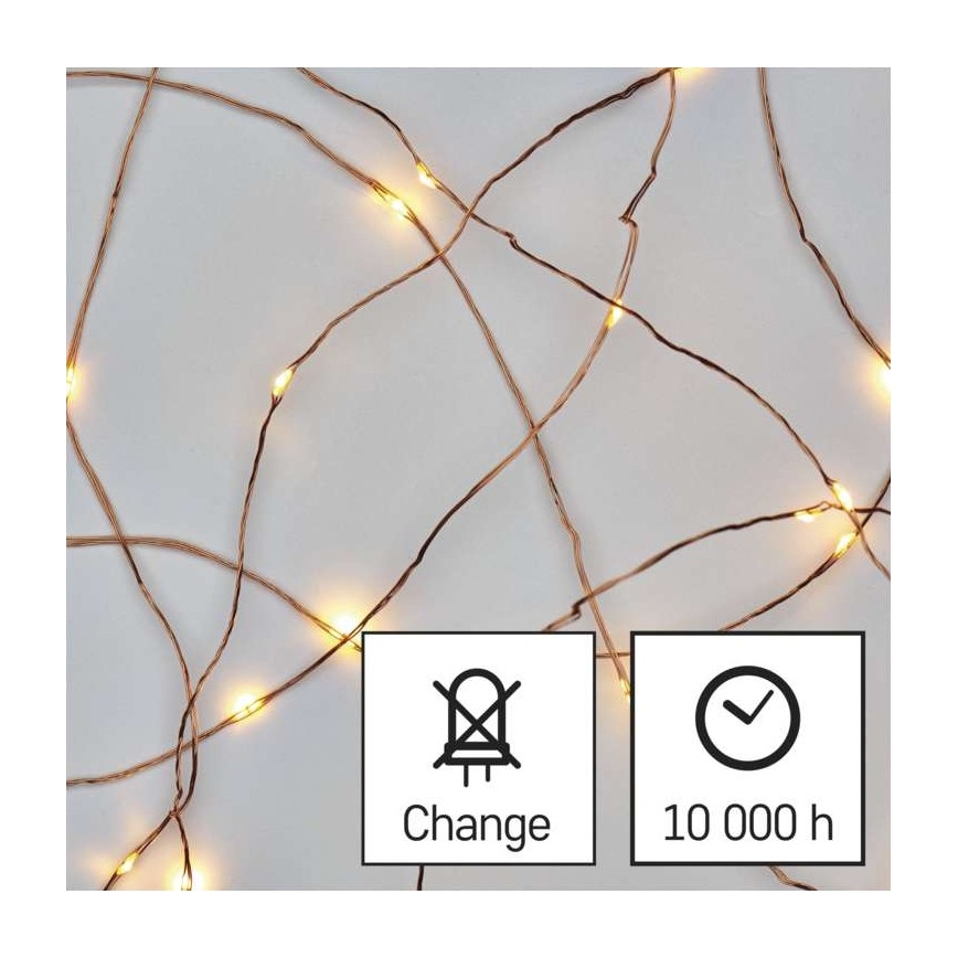 LED Zewnętrzny łańcuch bożonarodzeniowy 150xLED/20m IP44 ciepła biel