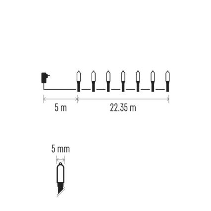 LED Zewnętrzny łańcuch bożonarodzeniowy 150xLED/27,35m IP44 wielobarwny