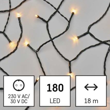 LED Zewnętrzny łańcuch bożonarodzeniowy 180xLED/23m IP44 vintage