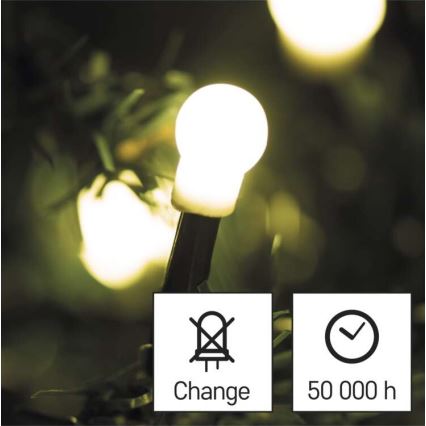 LED Zewnętrzny łańcuch bożonarodzeniowy 200xLED/25m IP44 ciepła biel