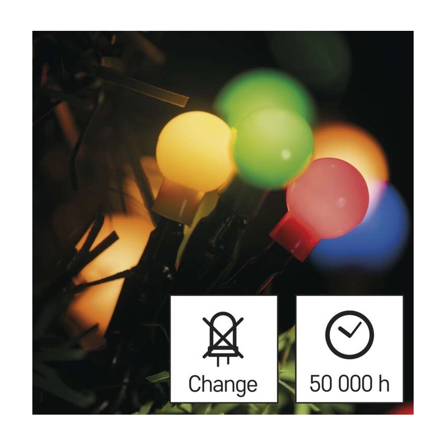 LED Zewnętrzny łańcuch bozonarodzeniowy 200xLED/8 trybów 25m IP44 różne kolory