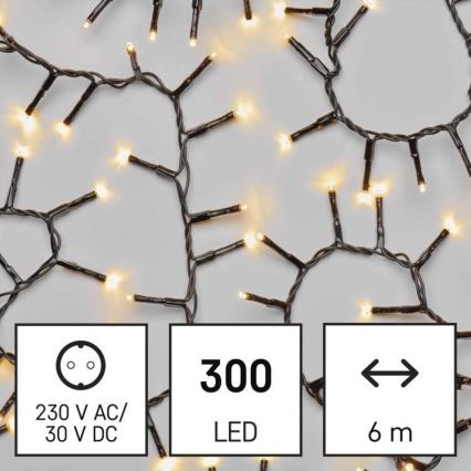 LED Żewnętrzny łańcuch bożonarodzeniowy 300xLED/11m IP44 ciepła biel