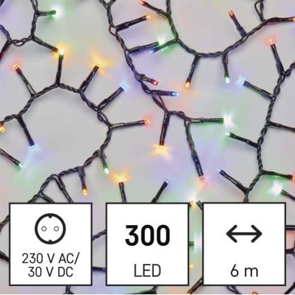 LED Zewnętrzny łańcuch bożonarodzeniowy 300xLED/11m IP44 różne kolory