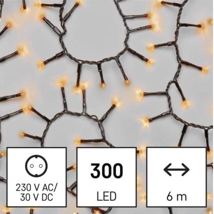 LED Zewnętrzny łańcuch bożonarodzeniowy 300xLED/11m IP44 vintage