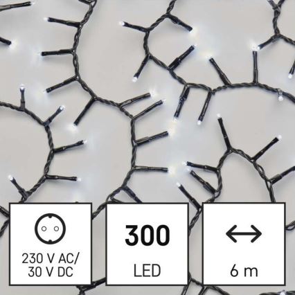 LED Zewnętrzny łańcuch bożonarodzeniowy 300xLED/11m IP44 zimna biel