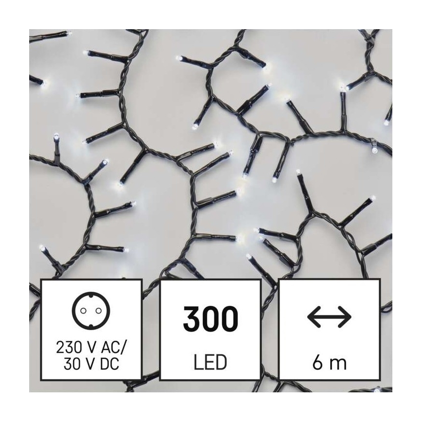 LED Zewnętrzny łańcuch bożonarodzeniowy 300xLED/11m IP44 zimna biel