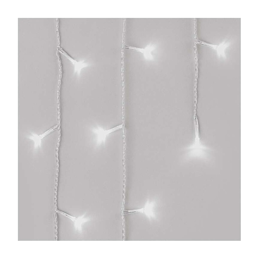 LED Zewnętrzny łańcuch bożonarodzeniowy 300xLED/8 trybów 10m IP44 zina biel + zdalne sterowanie