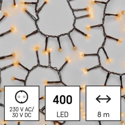 LED Zewnętrzny łańcuch bozonarodzeniowy 400xLED/13m IP44 vintage