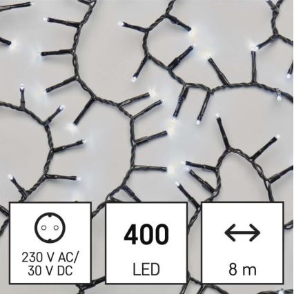 LED Zewnętrzny łańcuch bożonarodzeniowy 400xLED/13m IP44 zimna biel