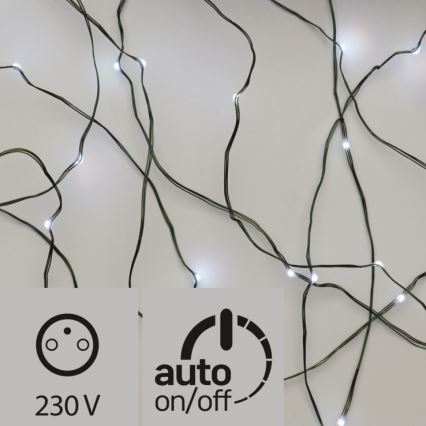 LED Zewnętrzny łańcuch bożonarodzeniowy 40xLED 9m IP44 zimna biel