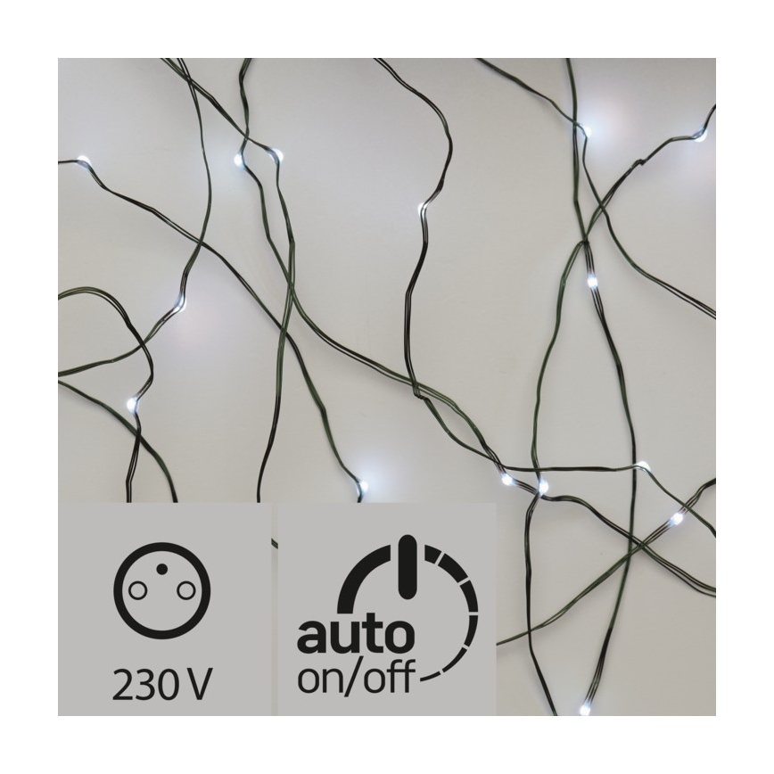 LED Zewnętrzny łańcuch bożonarodzeniowy 40xLED 9m IP44 zimna biel