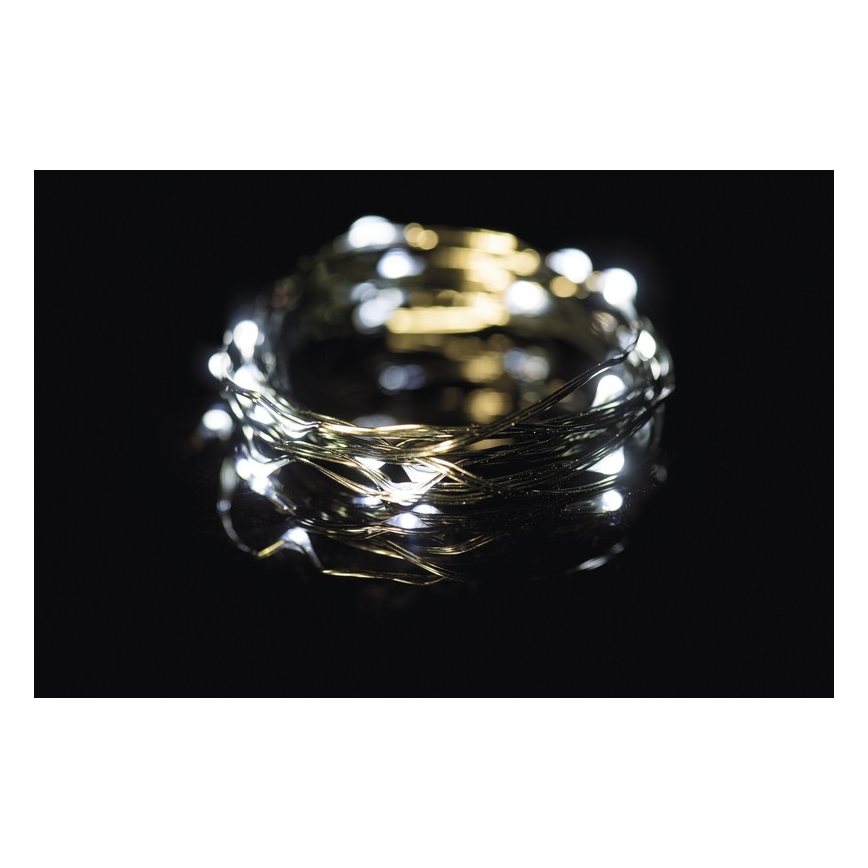 LED Zewnętrzny łańcuch bożonarodzeniowy 40xLED 9m IP44 zimna biel