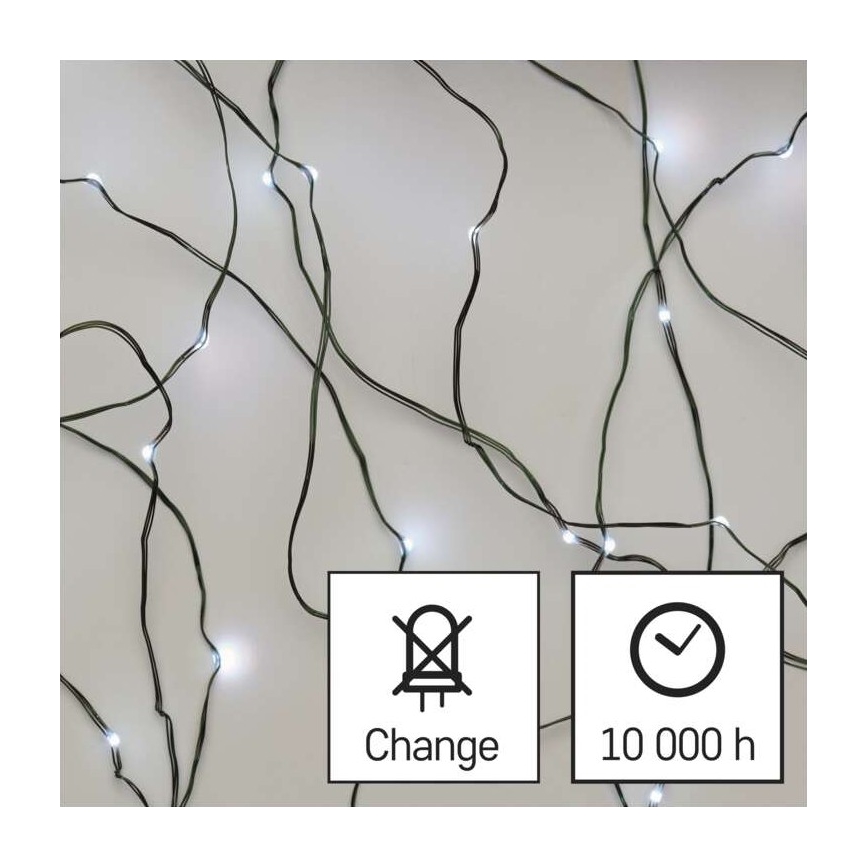 LED Zewnętrzny łańcuch bożonarodzeniowy 40xLED/9m IP44 zimna biel
