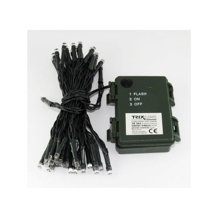 LED Zewnętrzny łańcuch bożonarodzeniowy 50xLED/2 functions 5,4m IP44 ciepła biel