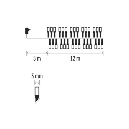 LED Zewnętrzny łańcuch bożonarodzeniowy 600xLED/17m IP44 różne kolory