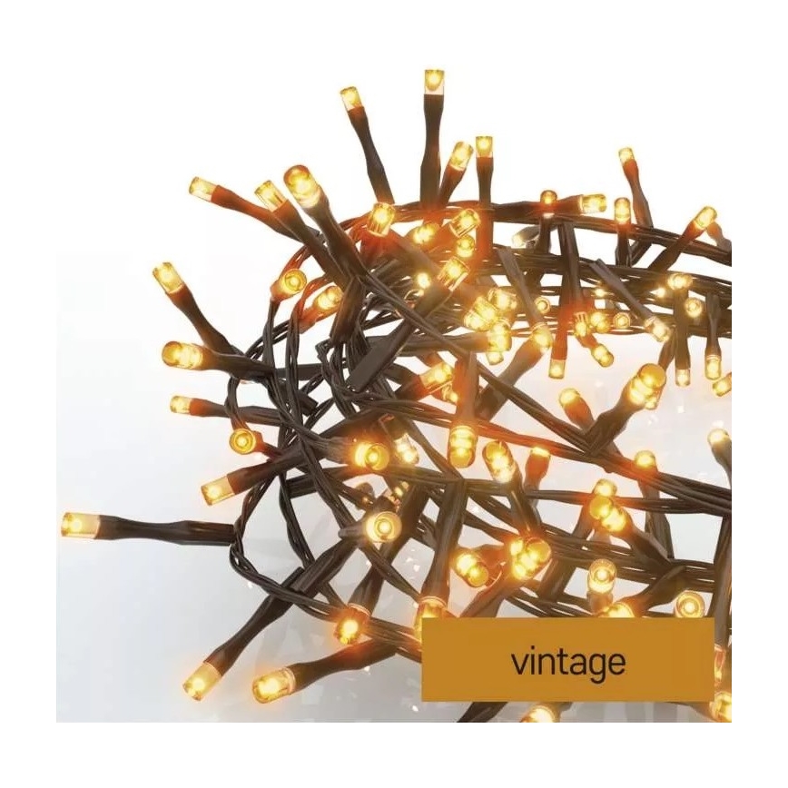 LED Zewnętrzny łańcuch bożonarodzeniowy 600xLED/17m IP44 vintage