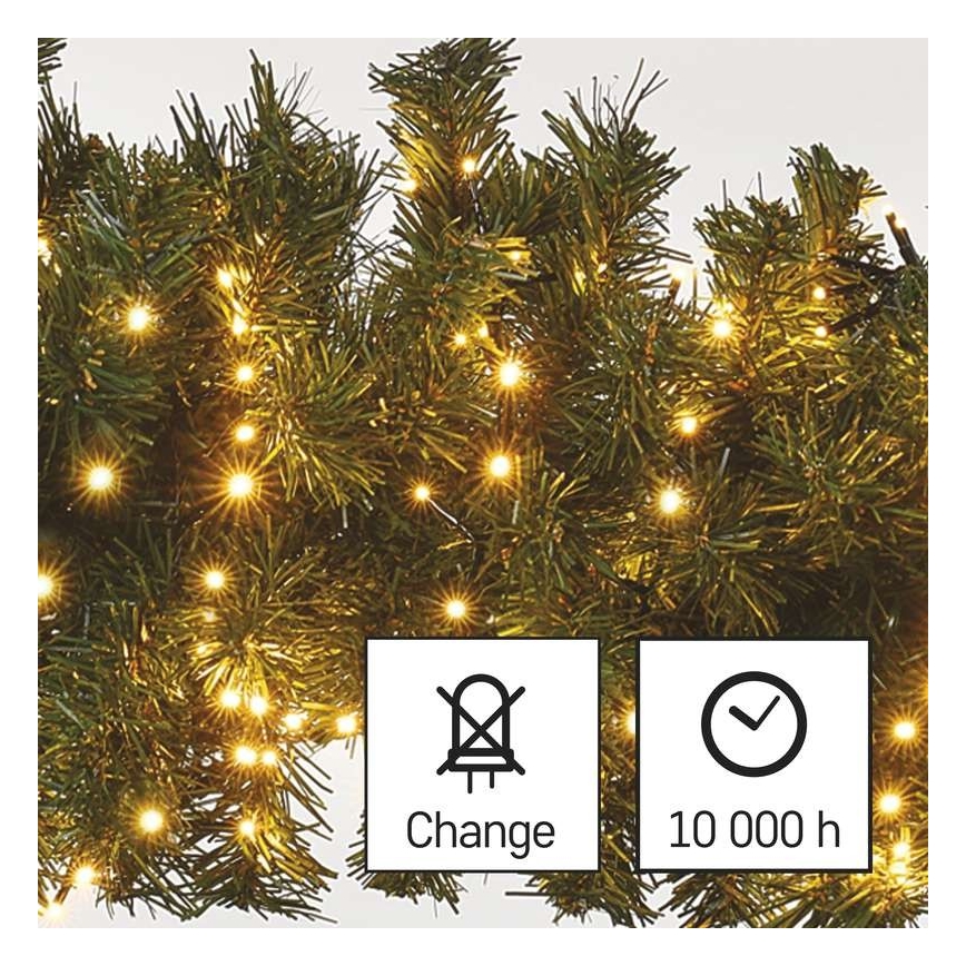 LED Zewnętrzny łańcuch bożonarodzeniowy 600xLED/17m IP44 vintage
