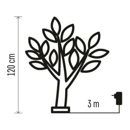 LED Zewnętrzny łańcuch bożonarodzeniowy 72xLED/3,6W/230V IP44 zimna biel