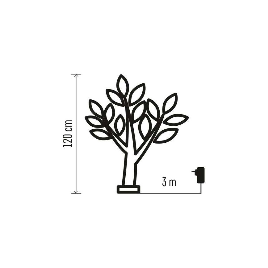 LED Zewnętrzny łańcuch bożonarodzeniowy 72xLED/3,6W/230V IP44 zimna biel