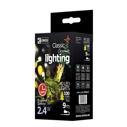 Emos ZY0801T - Boże Narodzenie łańcuch IP44 4m 40xLED