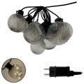 LED Zewnętrzny łańcuch dekoracyjny 10xLED/0,15W/230V 6,8 m IP44 czarny/przydymiony